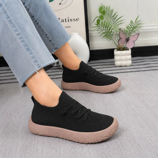 Women's Knit Slip-On Trainers with Chunky Cushioned Sole