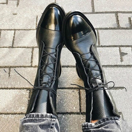 Women's Warm Lined PU Leather Winter Boots