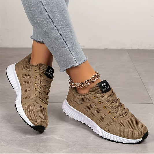 Breathable Mesh Running Sneakers with Cushioned Sole