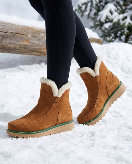Fleece Lined Slip-On Platform Boots
