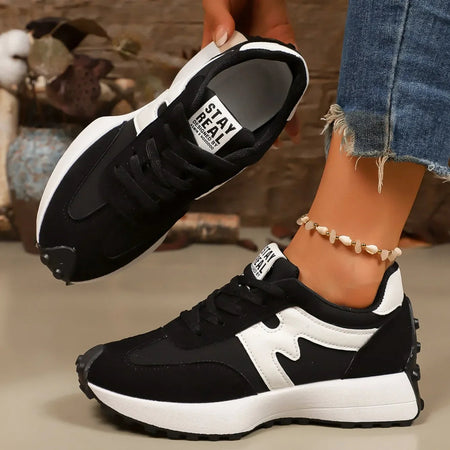 Women's Lace-Up Platform Trainers with Cushioned Insole