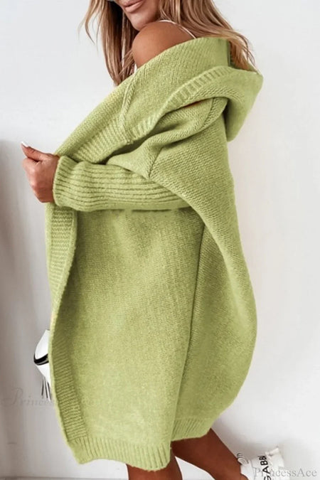 Slim Fit Colourful Knitted Cardigan With Lapel Collar