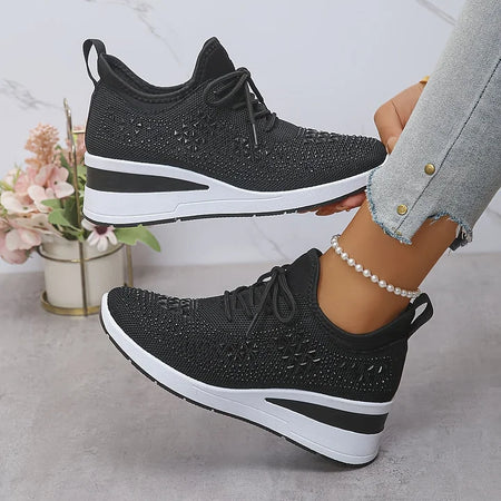 Women's Rhinestone Mesh Orthopaedic Trainers