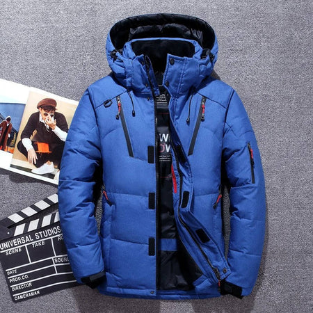 Men's Padded Winter Parka with Adjustable Hood
