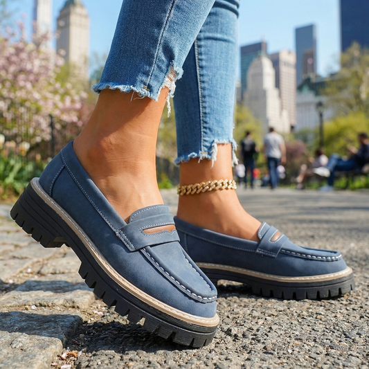 Women's Platform Sole Orthopedic Slip On Loafers