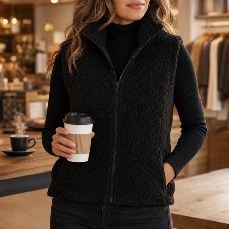Women's Cropped Stand Collar Puffer Gilet