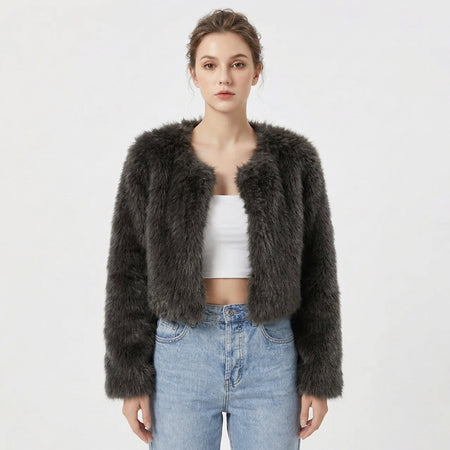 Women's Plush Faux Fur Winter Jacket