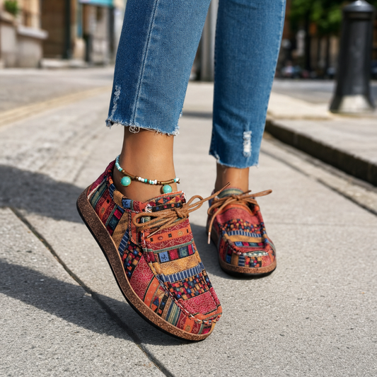 Women's Cushioned Orthopaedic Patterned Trainers