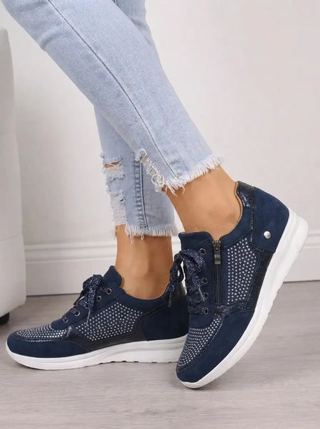 Women's Orthopaedic Zip Trainers with Cushioned Heel