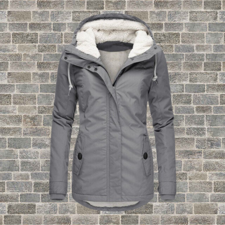 Women's Winter Jacket with Hood and Water Repellent Shell