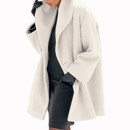 Women's Wide Collar Belted A Line Short Coat