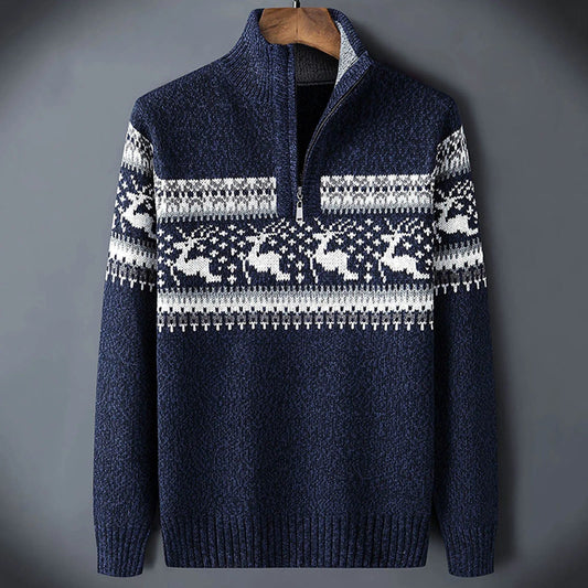 Fair Isle Half Zip Sweater