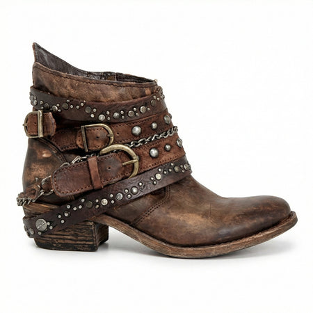 Women's Vintage Chain Detail Ankle Boots