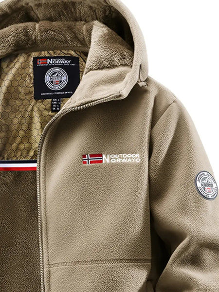 Fleece Lined Hooded Windproof Winter Jacket