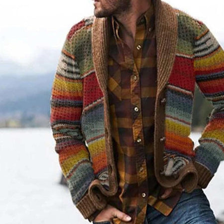 Shawl Collar Open Front Knit Cardigan