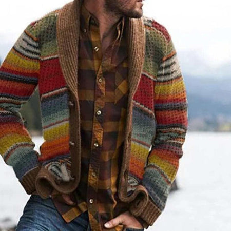 Shawl Collar Open Front Knit Cardigan