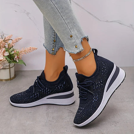 Women's Breathable Mesh Platform Walking Trainers