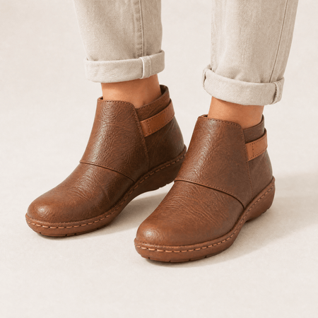 Wide Fit Adjustable Strap Ankle Boots for Women