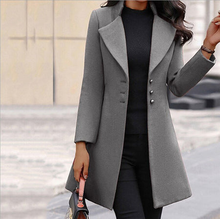 Elegant Relaxed Fit Button Front Coat