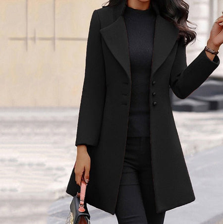 Elegant Relaxed Fit Button Front Coat