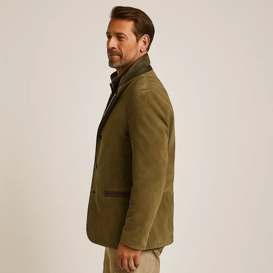 Khaki Vintage Blazer for Men - Regular Fit