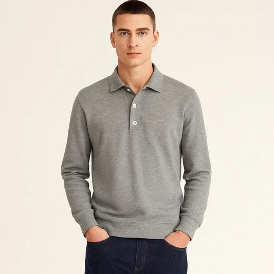 Classic Long Sleeve Polo Shirt for Men