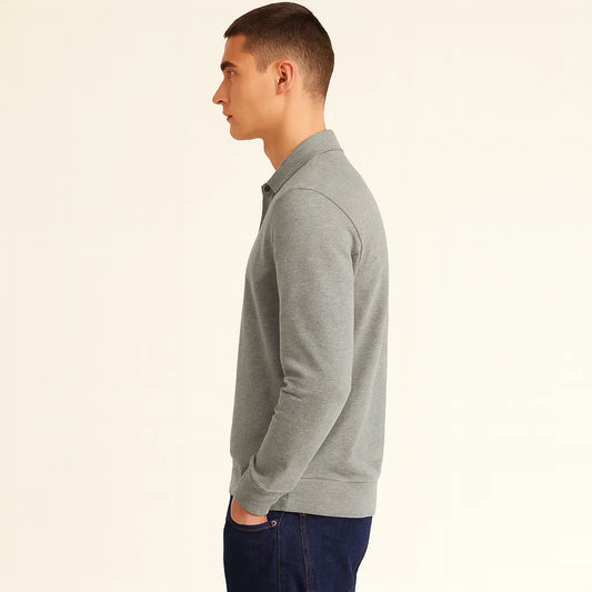 Classic Long Sleeve Polo Shirt for Men