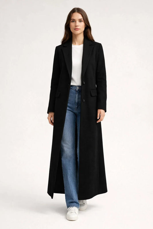 Black Tailored Long Maxi Coat
