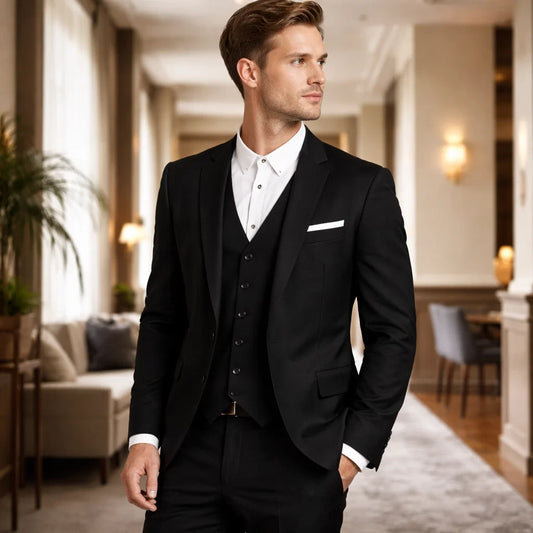 Elegant 3-Piece Men's Suit - Blazer and Vest Set